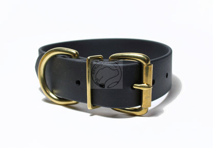 Jet Black Biothane Dog Collar - Extra Wide - 1.5 inch (38mm) wide