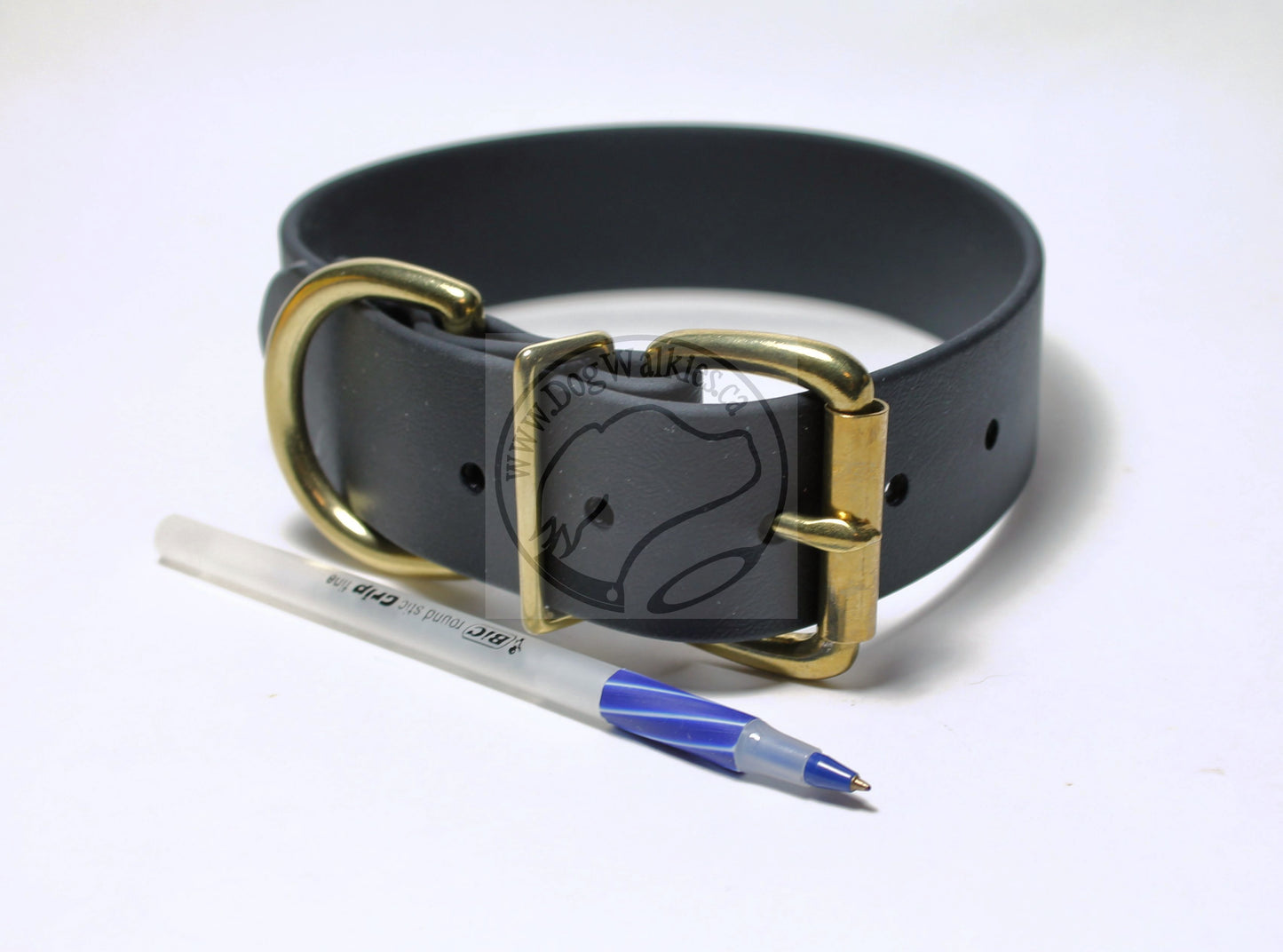 Jet Black Biothane Dog Collar - Extra Wide - 1.5 inch (38mm) wide