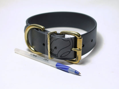 Jet Black Biothane Dog Collar - Extra Wide - 1.5 inch (38mm) wide