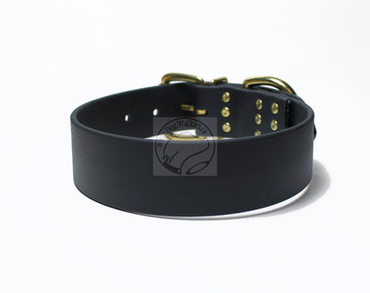 Jet Black Biothane Dog Collar - Extra Wide - 1.5 inch (38mm) wide