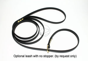 English Slip Lead - Stainless Steel or Solid Brass - Waterproof Leash in Genuine Biothane - 12mm (1/2") width