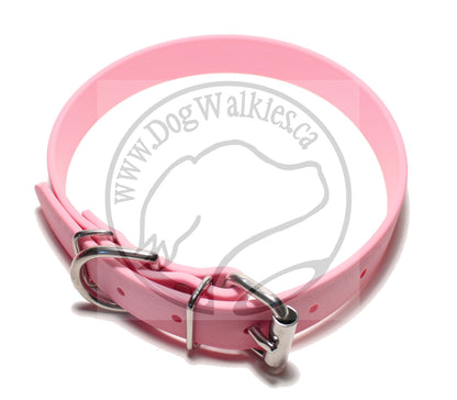 Bubblegum Pink Biothane Dog Collar - 1 inch (25mm) wide