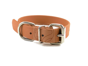 Caramel Brown Biothane Dog Collar - 1 inch (25mm) wide