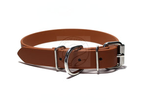 Milk Chocolate Brown Biothane Dog Collar - 1 inch (25mm) wide