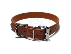 Milk Chocolate Brown Biothane Dog Collar - 1 inch (25mm) wide