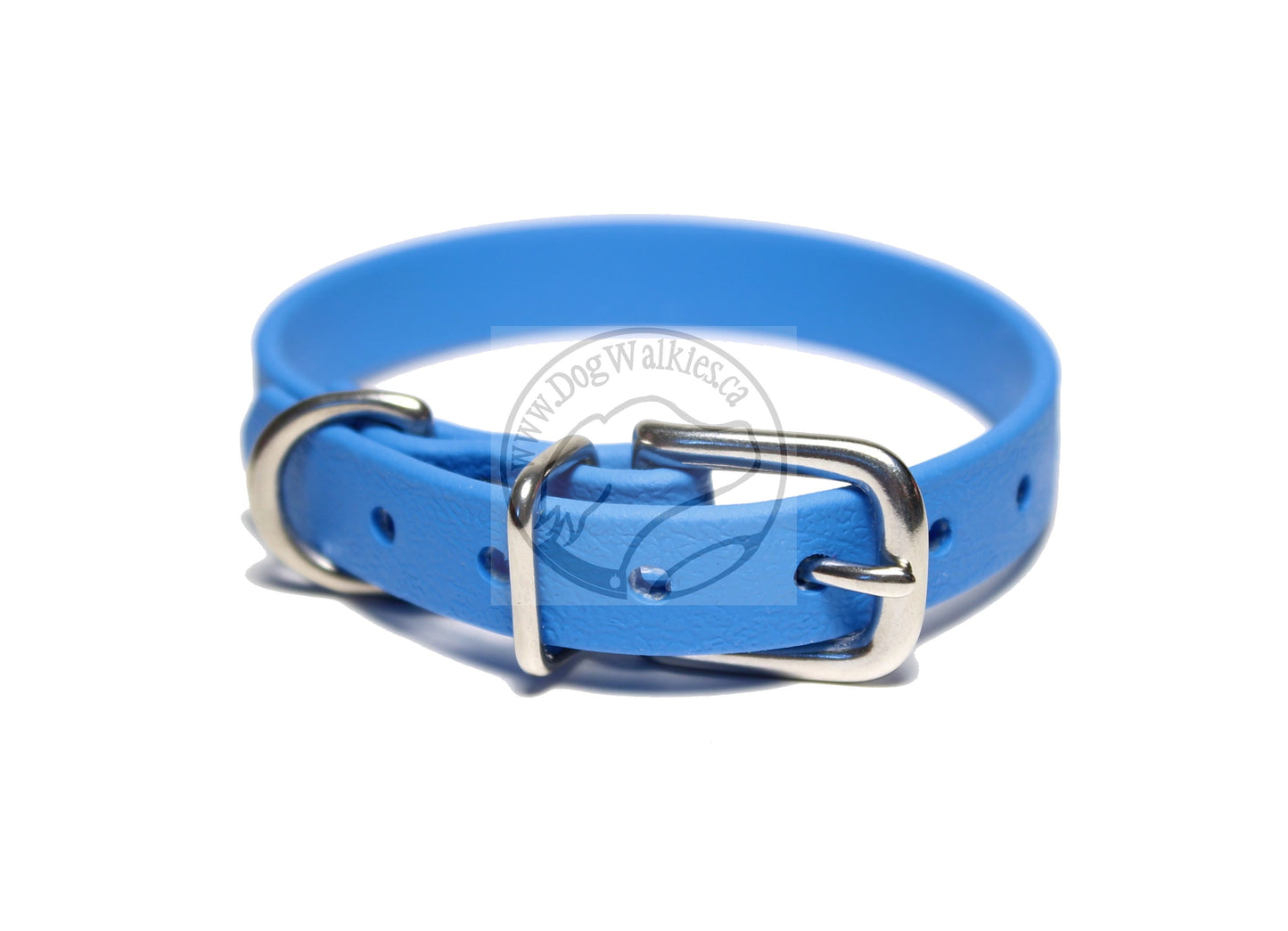 Caribbean Blue Biothane Small Dog Collar - 1/2" (12mm) wide