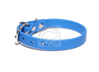 Caribbean Blue Biothane Small Dog Collar - 1/2" (12mm) wide