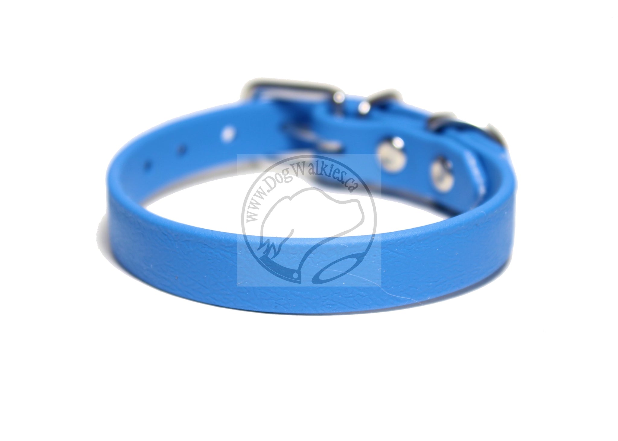 Caribbean Blue Biothane Small Dog Collar - 1/2" (12mm) wide