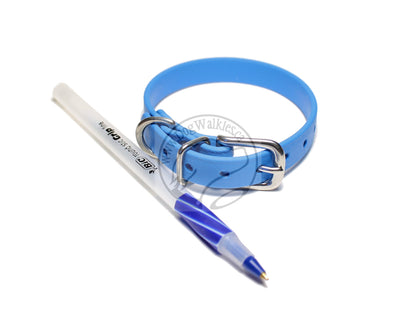 Caribbean Blue Biothane Small Dog Collar - 1/2" (12mm) wide