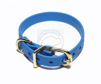 Caribbean Blue Biothane Small Dog Collar - 1/2" (12mm) wide