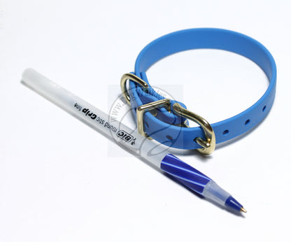 Caribbean Blue Biothane Small Dog Collar - 1/2" (12mm) wide