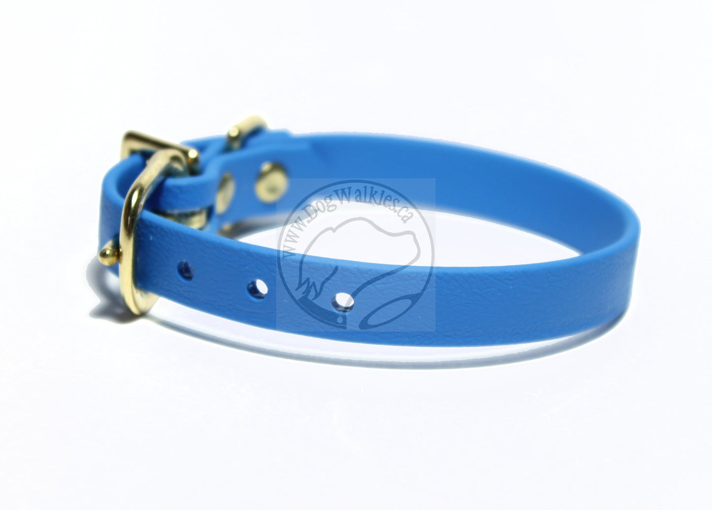 Caribbean Blue Biothane Small Dog Collar - 1/2" (12mm) wide