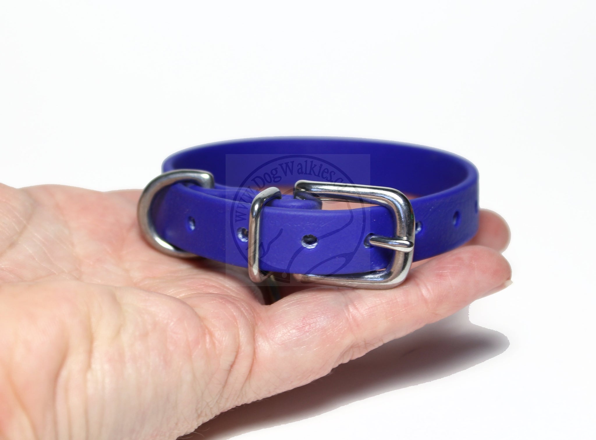 Royal Blue Biothane Small Dog Collar - 1/2" (12mm) wide