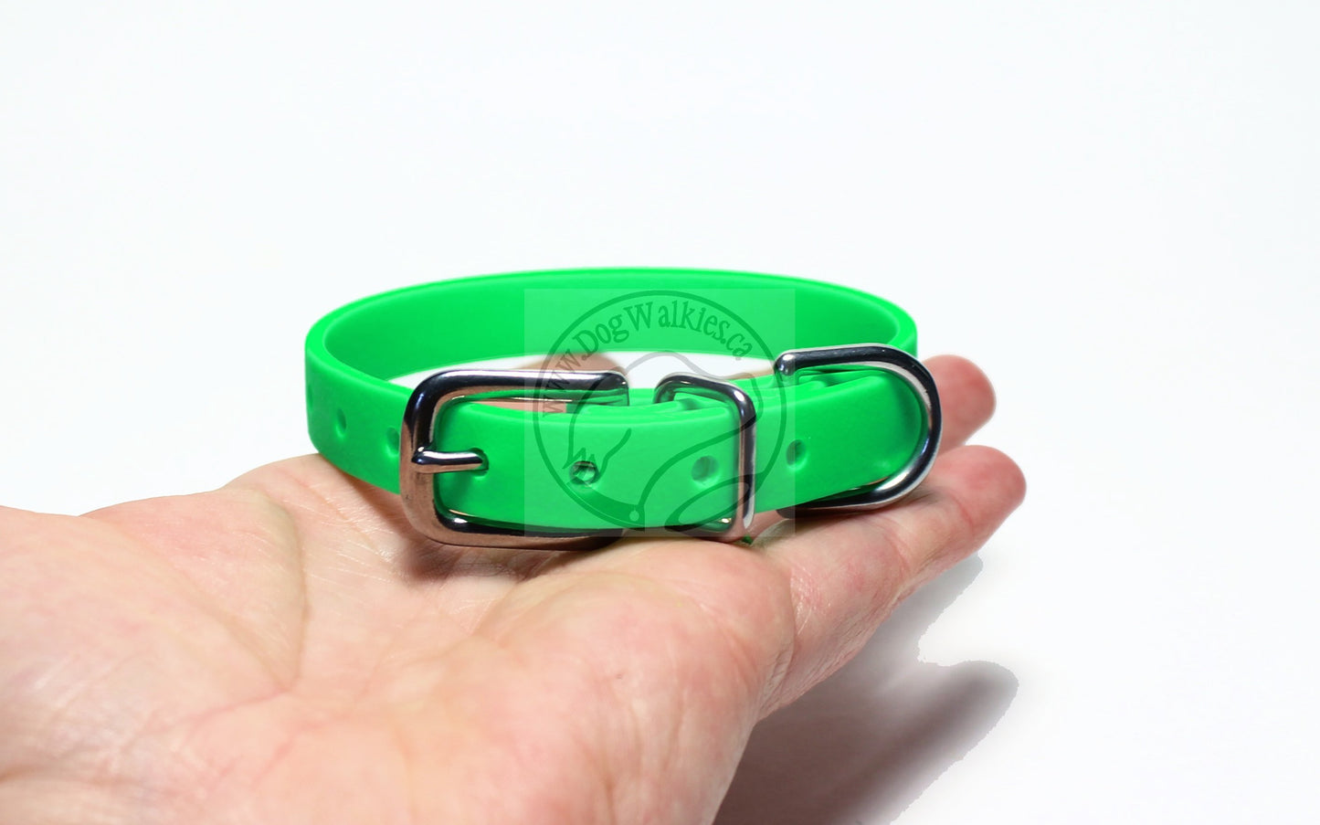 Neon Apple Green Biothane Small Dog Collar - 1/2" (12mm) wide