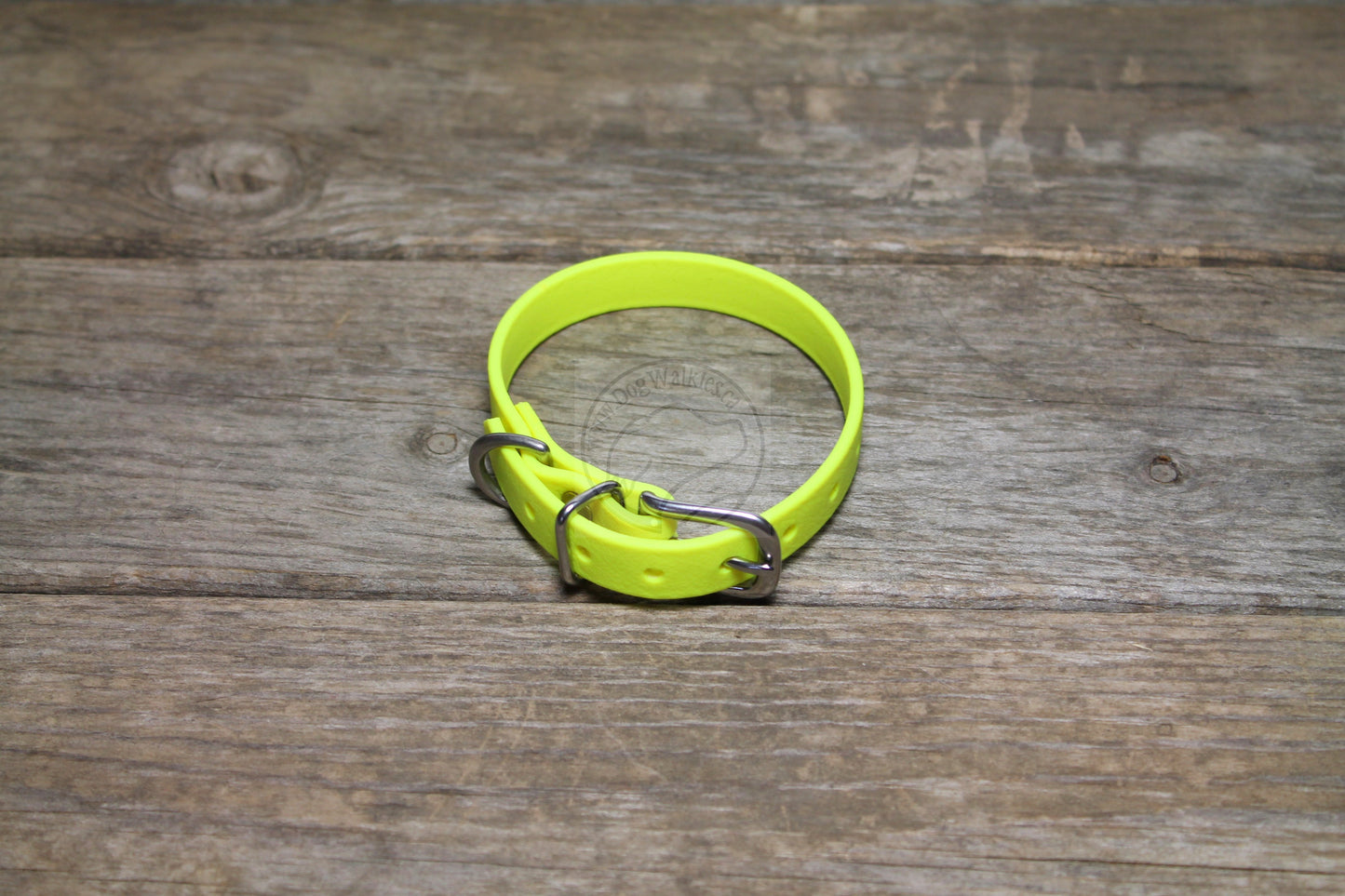 Neon Yellow Biothane Small Dog Collar - 1/2" (12mm) wide