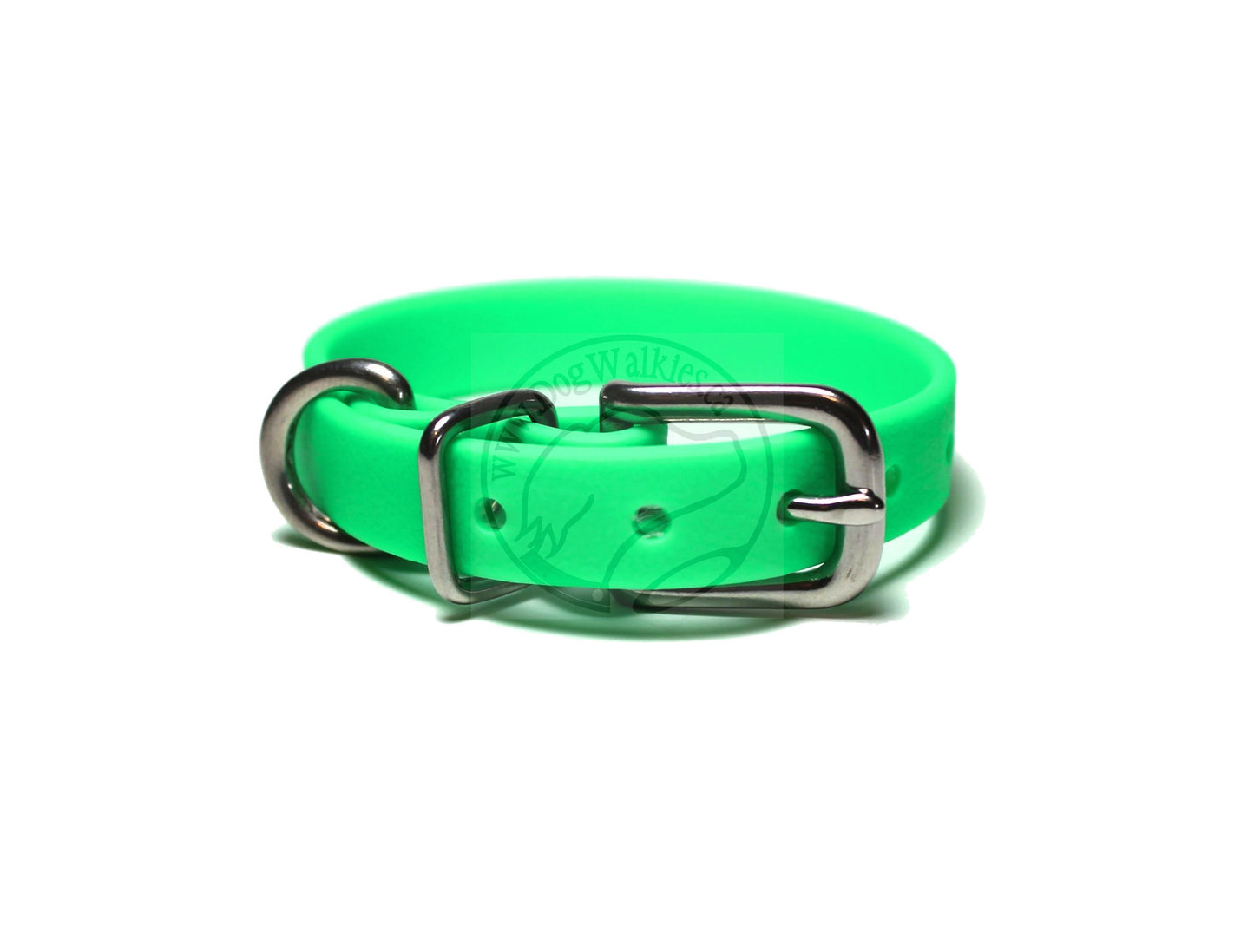 Neon Apple Green Biothane Small Dog Collar - 1/2" (12mm) wide