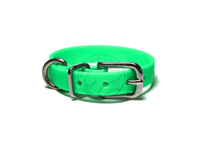 Neon Apple Green Biothane Small Dog Collar - 1/2" (12mm) wide