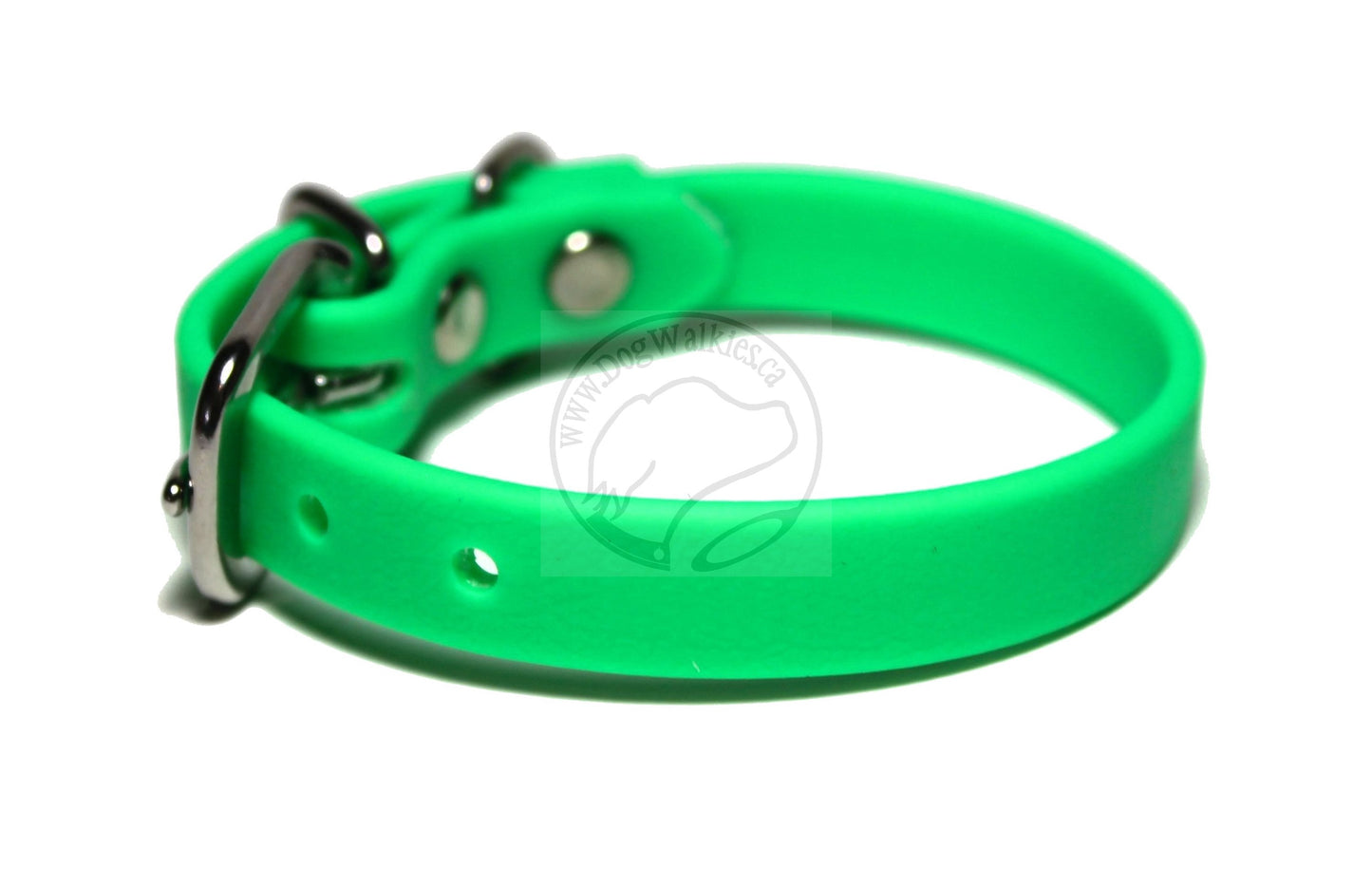 Neon Apple Green Biothane Small Dog Collar - 1/2" (12mm) wide