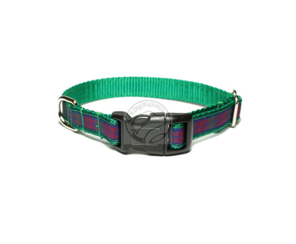 Lindsay Clan tartan - dog collar