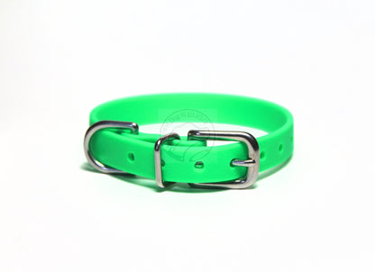 Neon Apple Green Biothane Small Dog Collar - 1/2" (12mm) wide