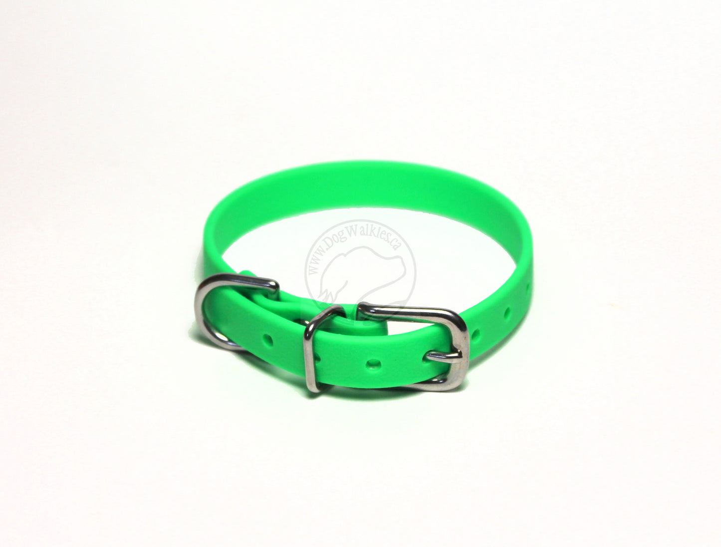 Neon Apple Green Biothane Small Dog Collar - 1/2" (12mm) wide