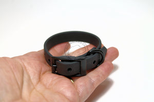 Matte Black Hardware Biothane Dog Collar - 35 colours - all sizes & widths