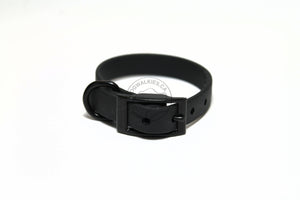 Matte Black Hardware Biothane Dog Collar - 35 colours - all sizes & widths