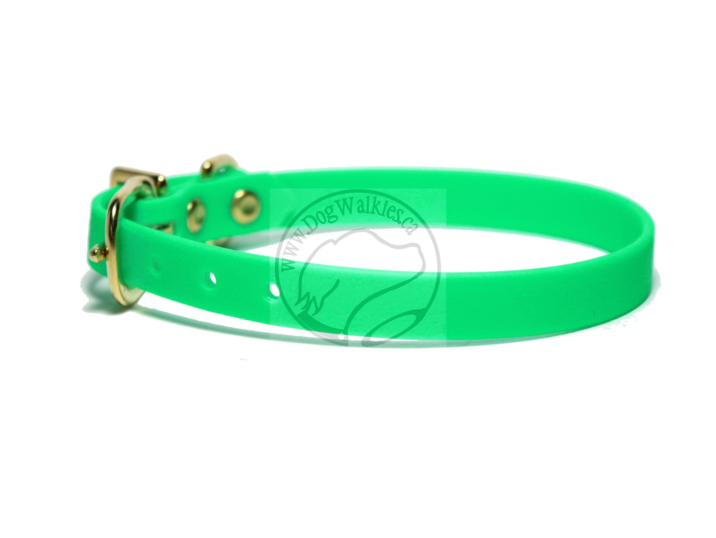 Neon Apple Green Biothane Small Dog Collar - 1/2" (12mm) wide