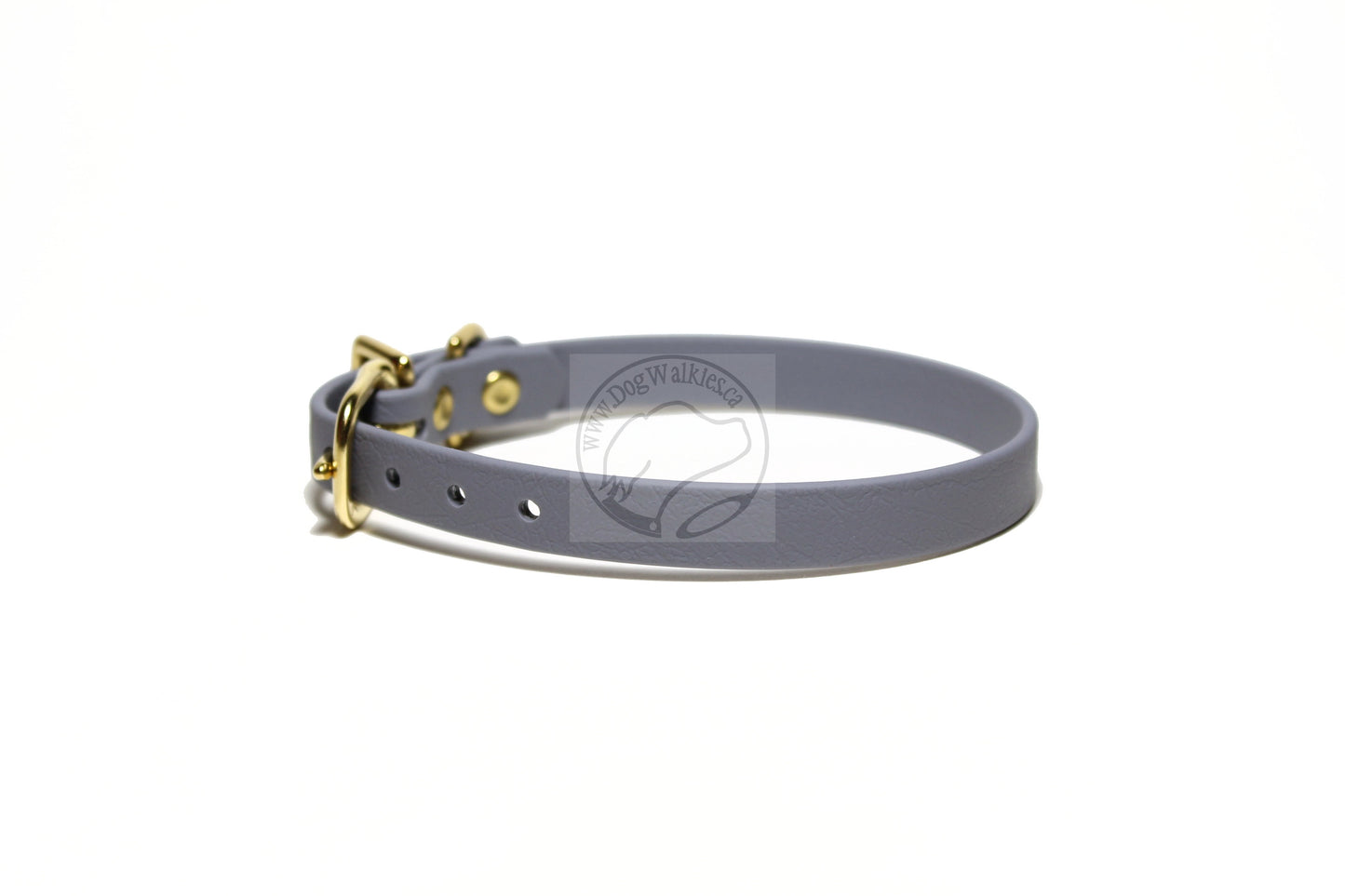 Stormy Gray or Grey Biothane Small Dog Collar - 1/2" (12mm) wide