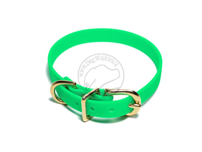 Neon Apple Green Biothane Small Dog Collar - 1/2" (12mm) wide