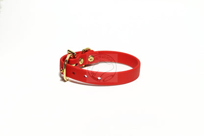Poppy Red Biothane Small Dog Collar - 1/2" (12mm) wide