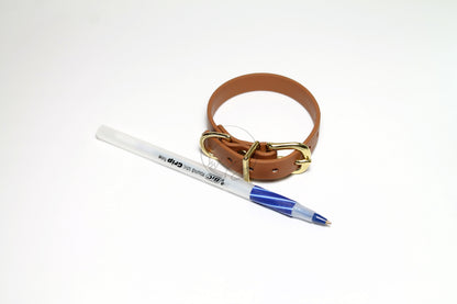 Caramel Brown Biothane Small Dog Collar - 1/2" (12mm) wide