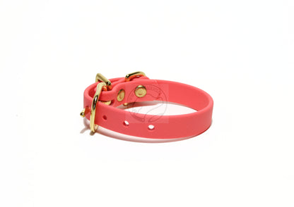 Peach Coral Biothane Small Dog Collar - 1/2" (12mm) wide