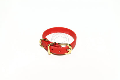 Poppy Red Biothane Small Dog Collar - 1/2" (12mm) wide