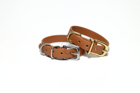 Caramel Brown Biothane Small Dog Collar - 1/2" (12mm) wide