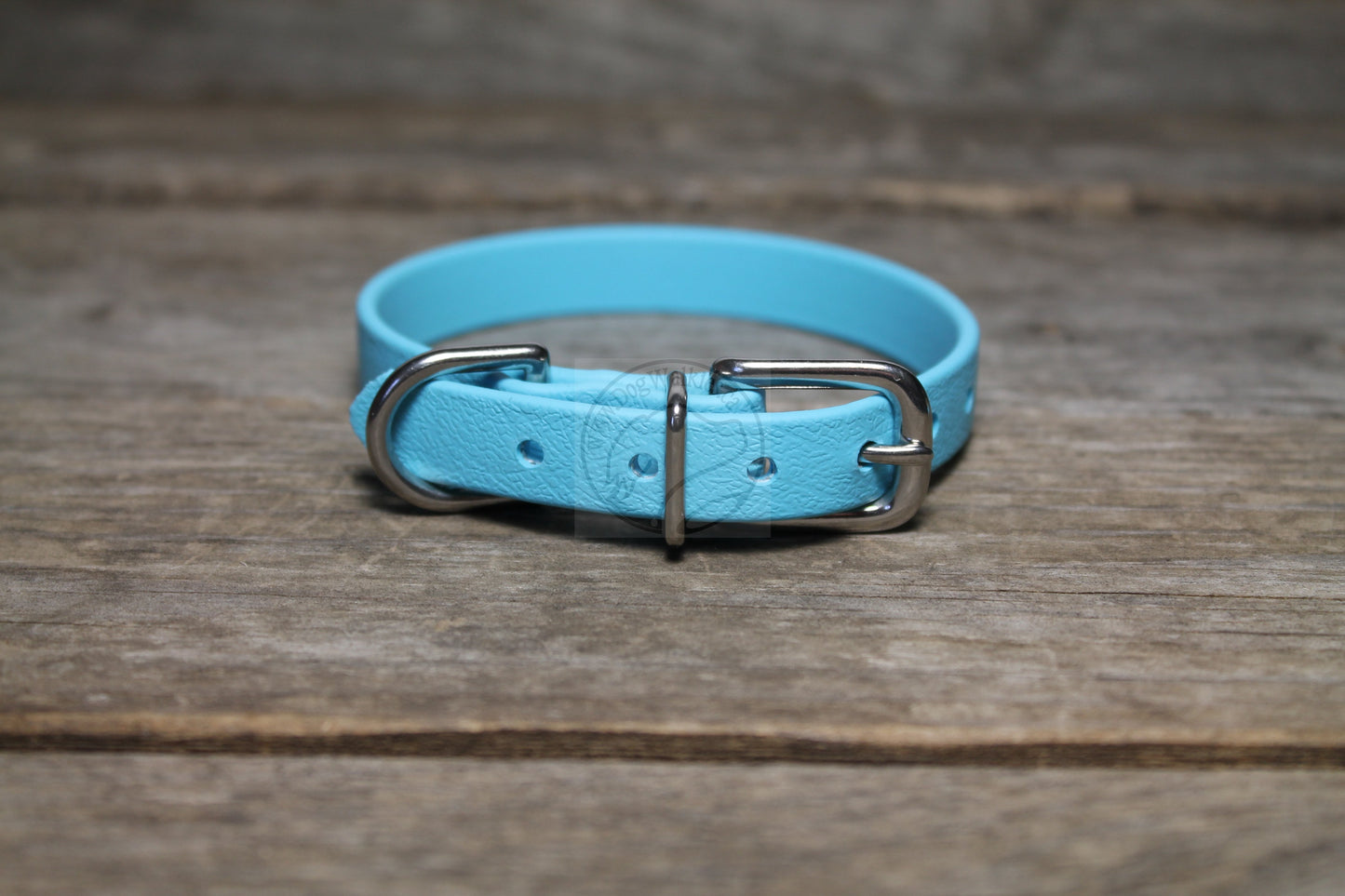 Frozen Blue Biothane Small Dog Collar - 1/2" (12mm) wide