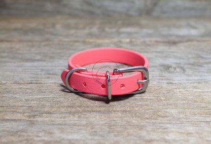 Peach Coral Biothane Small Dog Collar - 1/2" (12mm) wide