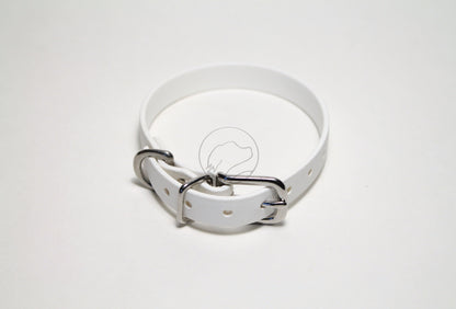 Snow White Biothane Small Dog Collar - 1/2" (12mm) wide