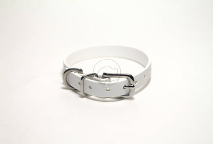 Snow White Biothane Small Dog Collar - 1/2" (12mm) wide