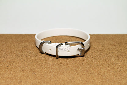 Snow White Biothane Small Dog Collar - 1/2" (12mm) wide