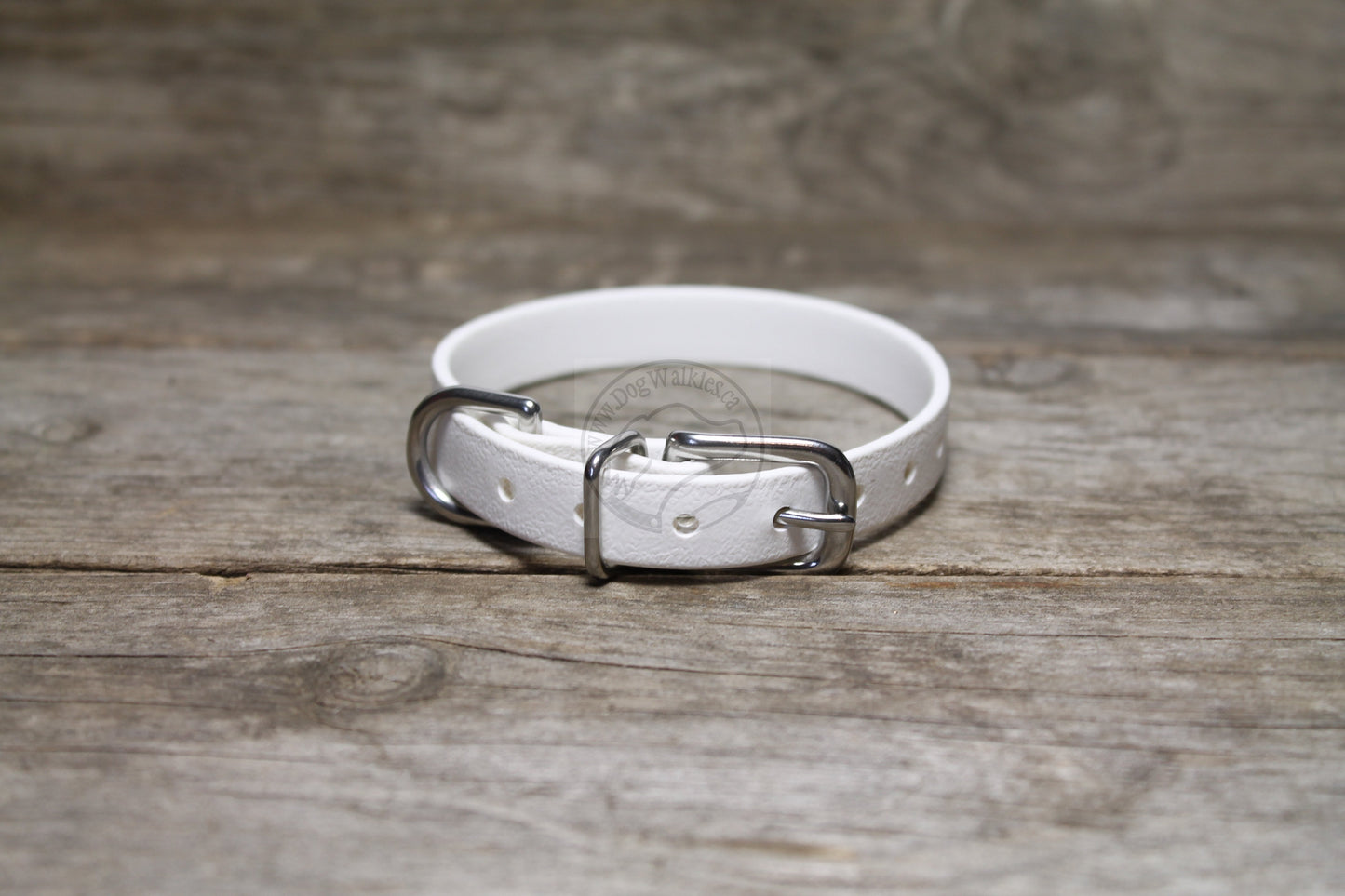 Snow White Biothane Small Dog Collar - 1/2" (12mm) wide