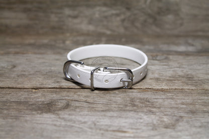 Snow White Biothane Small Dog Collar - 1/2" (12mm) wide