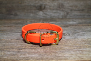 Neon Blaze Orange Biothane Dog Collar - 5/8"(16mm) wide