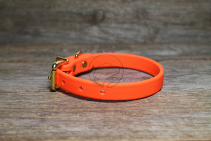 Neon Blaze Orange Biothane Dog Collar - 5/8"(16mm) wide