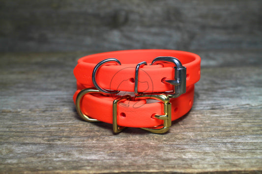 Neon Blaze Orange Biothane Dog Collar - 5/8"(16mm) wide