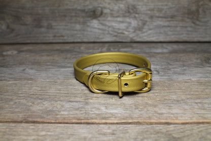 Gold Biothane Dog Collar - 5/8"(16mm) wide