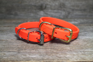 Neon Blaze Orange Biothane Dog Collar - 5/8"(16mm) wide