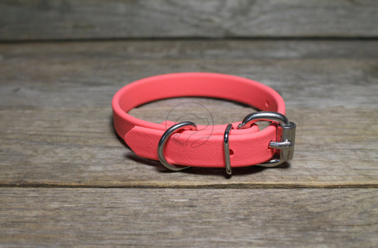 Peach Coral Biothane Dog Collar - 5/8"(16mm) wide