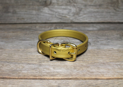 Gold Biothane Dog Collar - 5/8"(16mm) wide