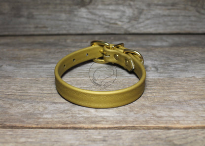 Gold Biothane Dog Collar - 5/8"(16mm) wide